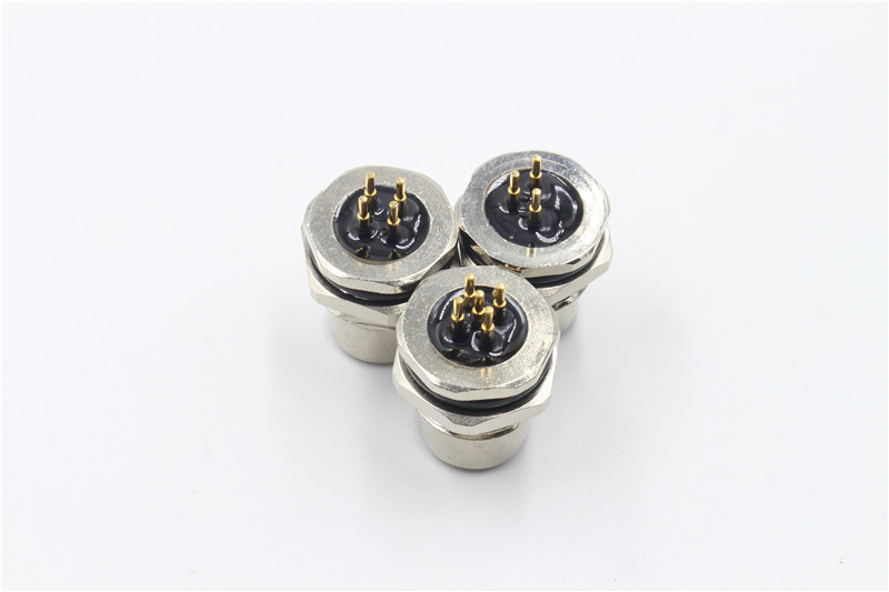 M12-connectors 4pins soldering panel connector