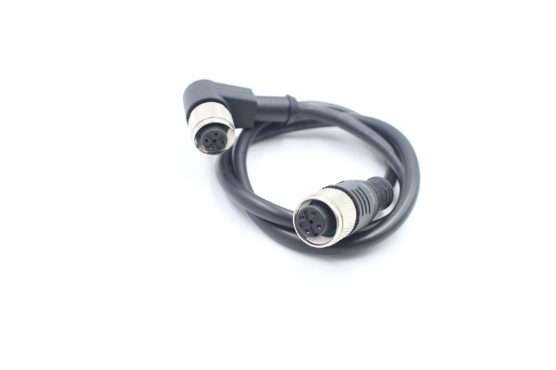 M12-connectors 4pin A coding 90dip insertmolding body