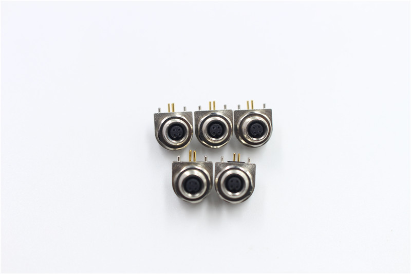 M5 female 4pin connector 90 degree DIP connector waterproof IP67