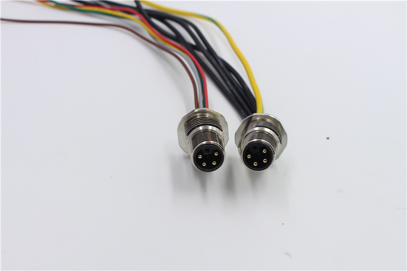 4+PE 15A M12 panel connector L coded