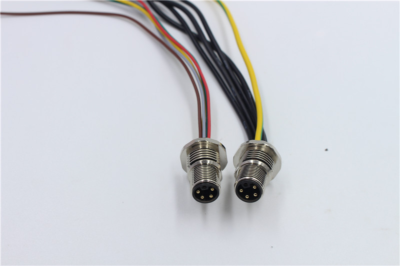 4+PE 15A M12 panel connector L coded