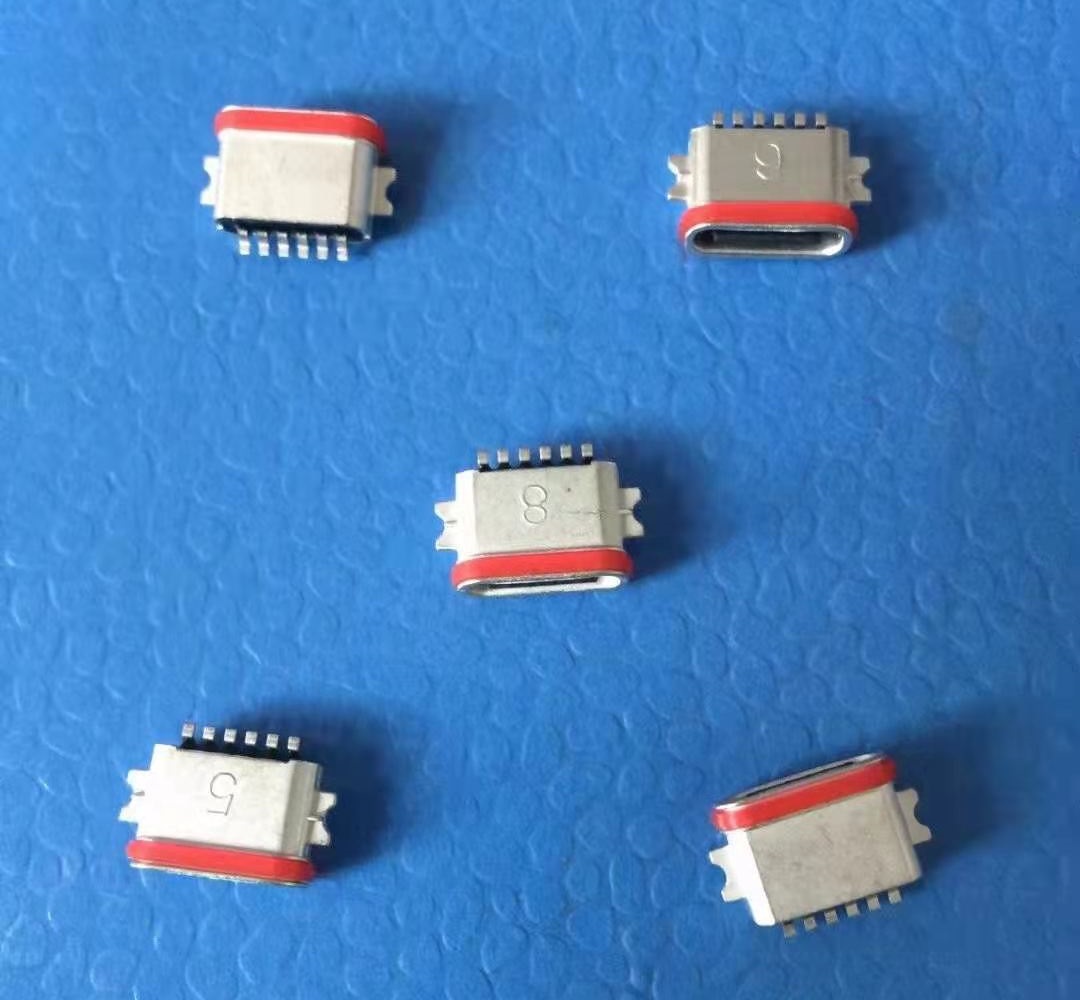 USB type C 3.1 waterproof connector Spray tin plating on charging socket