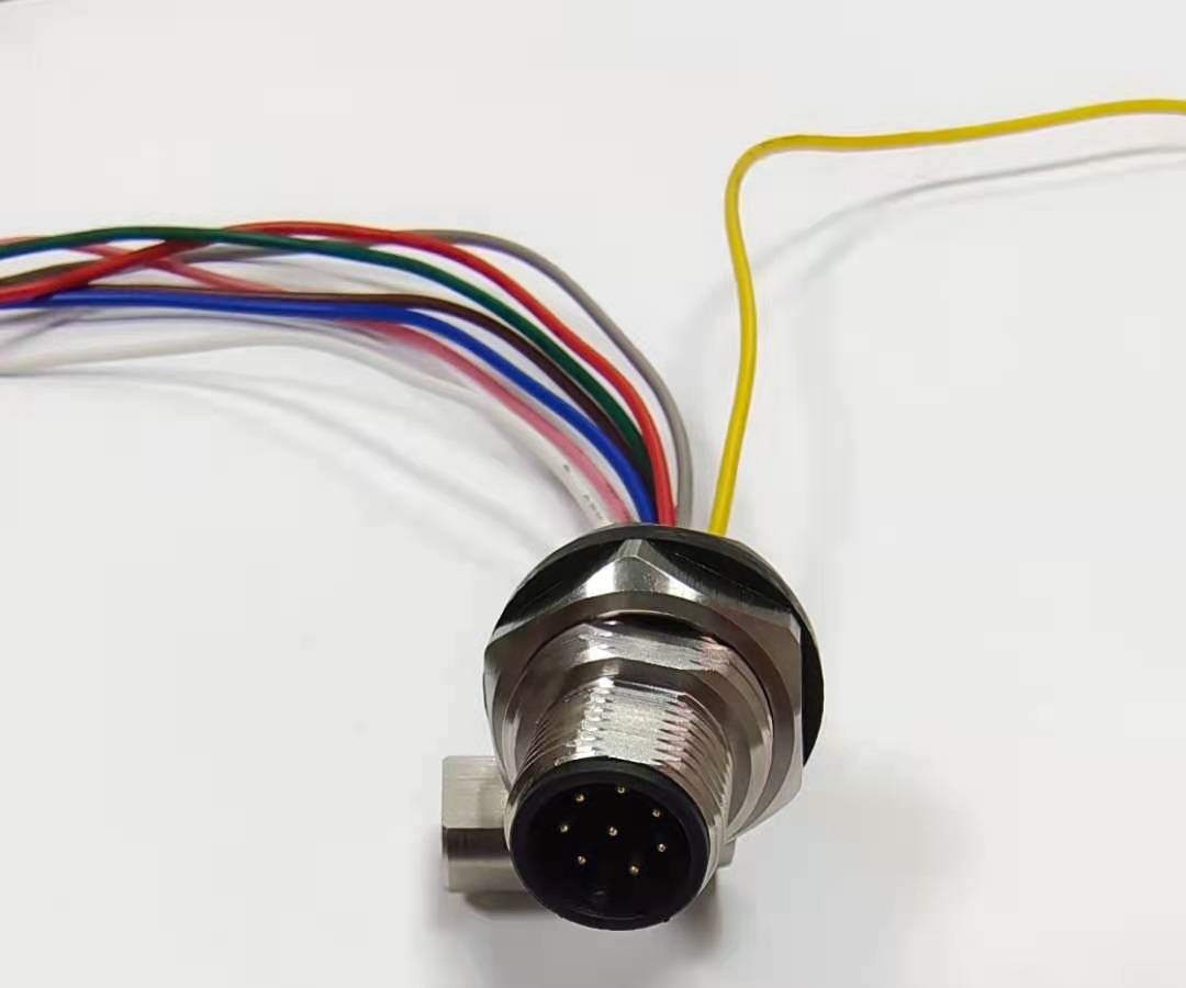 M12 connector A coded 8pin male panel connector IP67