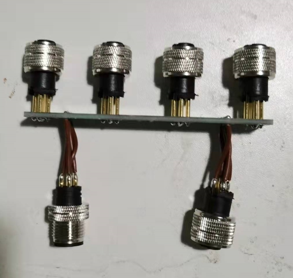 M12 connector industrial adapter 1 male to 5 female connector