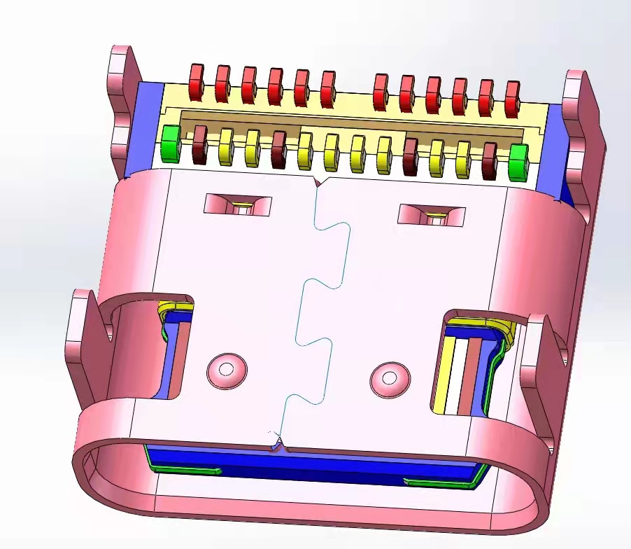 USB female connector YINO TYPE C 24pin socket connector