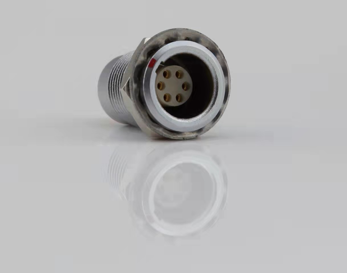 Metal push-pull 6pin medical machine male and female connector