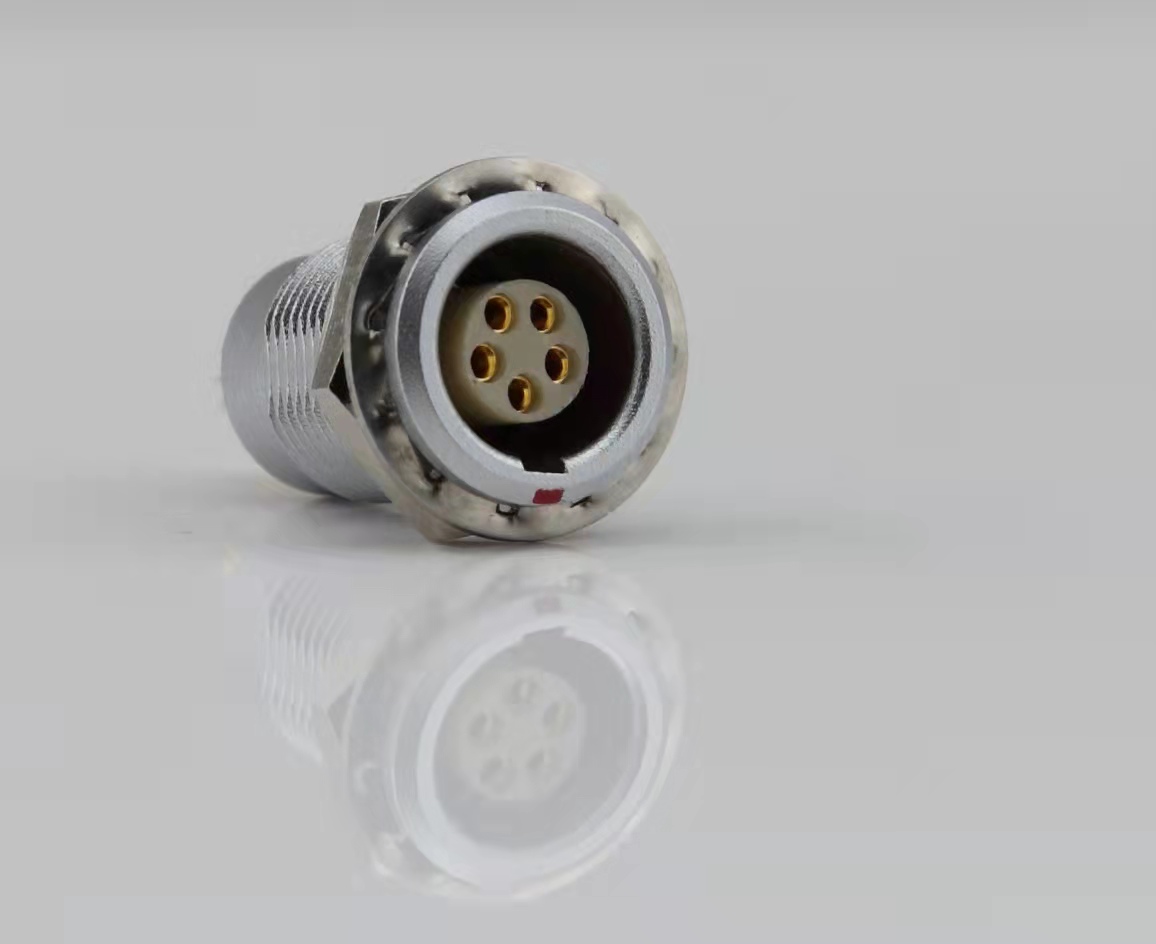 Medical 5pin panel mounting LEMO push pull metal male and female  connector