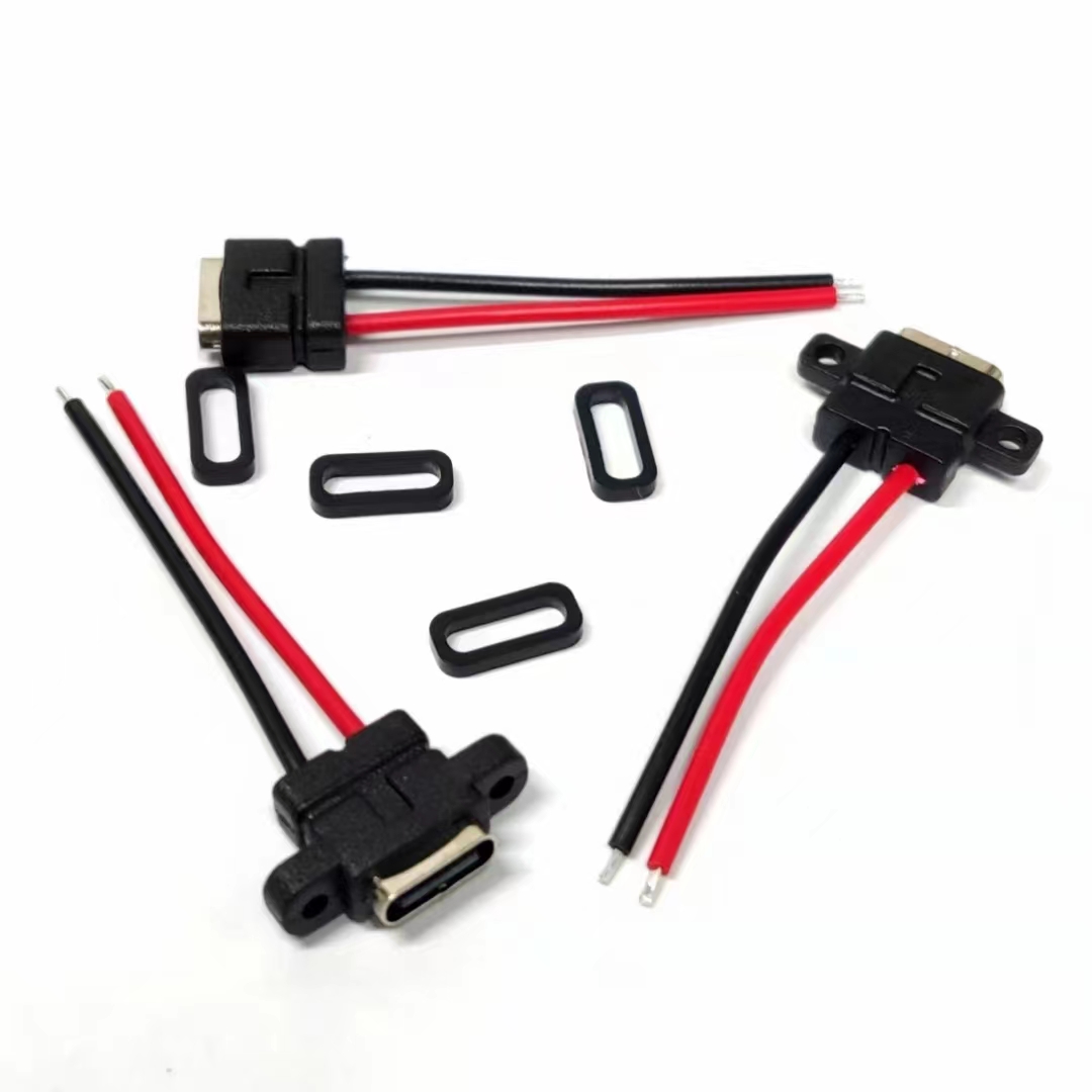 USB C 4PIN 2PIN waterproof  IP68 socket connector