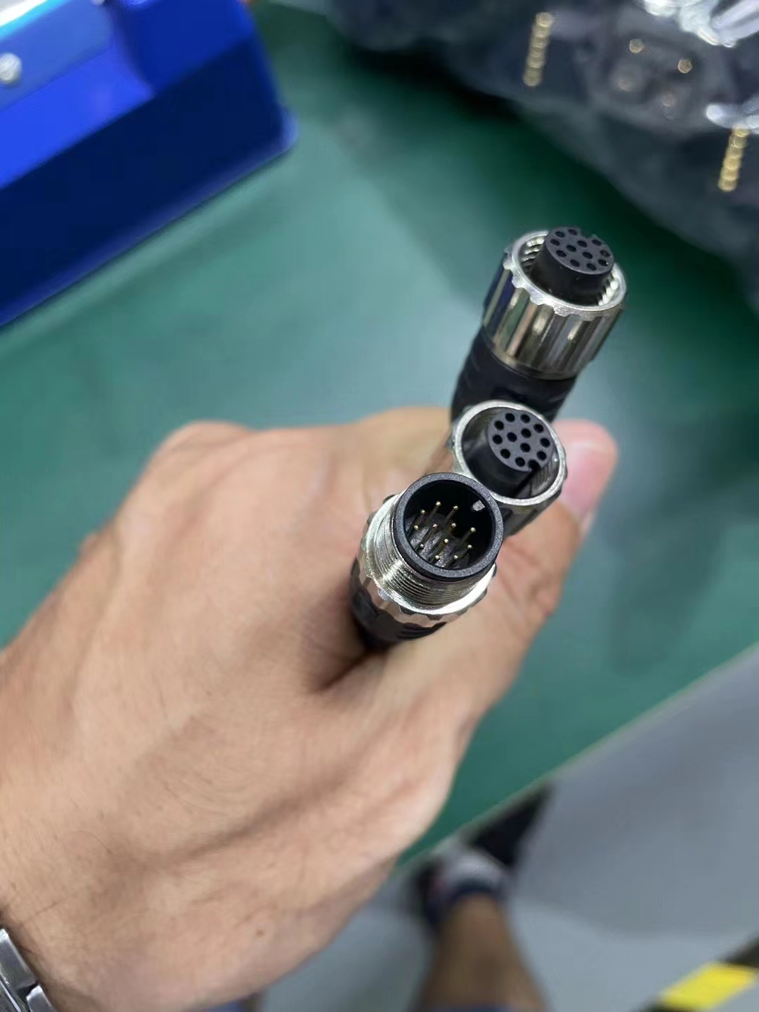 industrial M12 A connector 12pins cable assembly