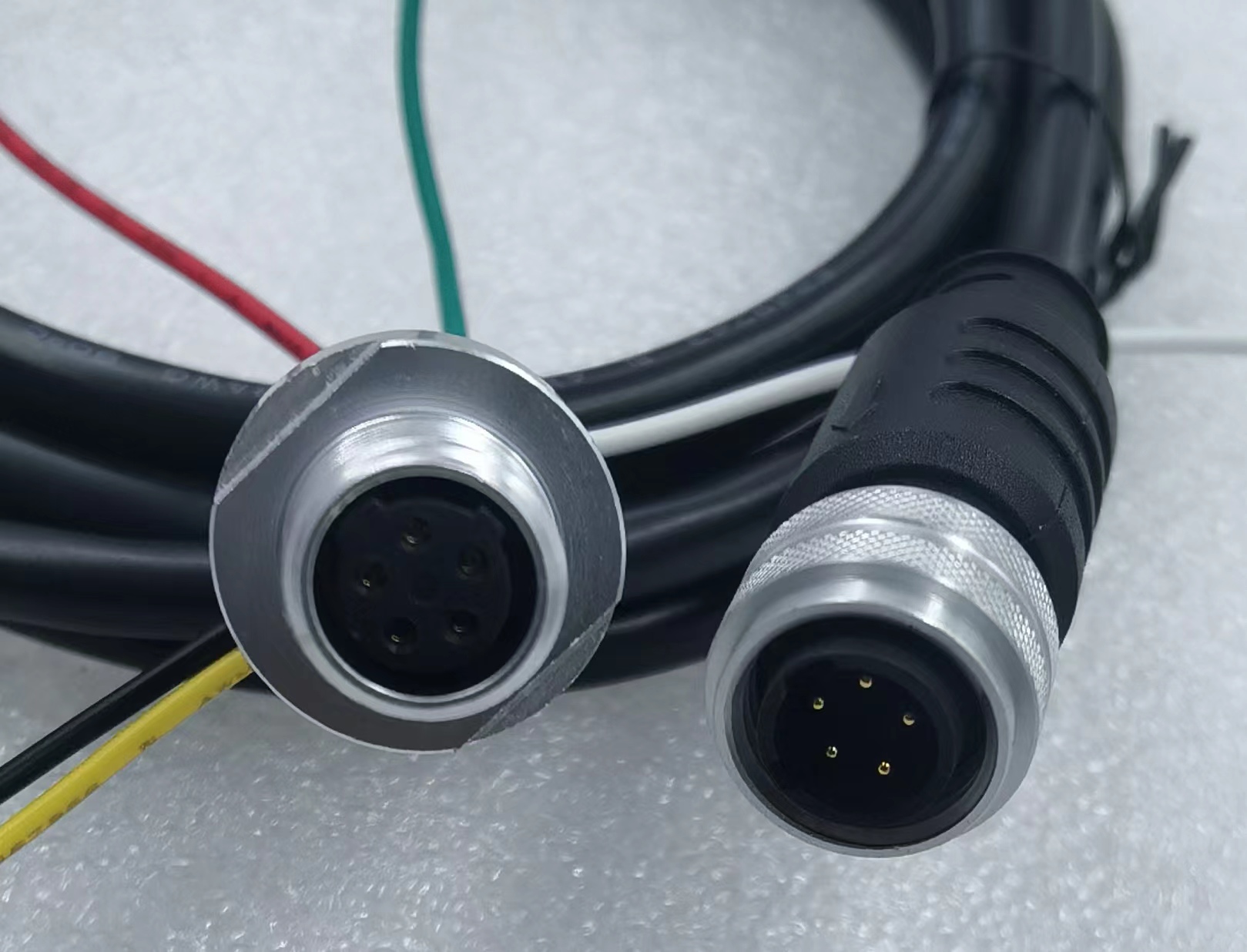 M12 C code 5pin panel mounting connector female cable connector