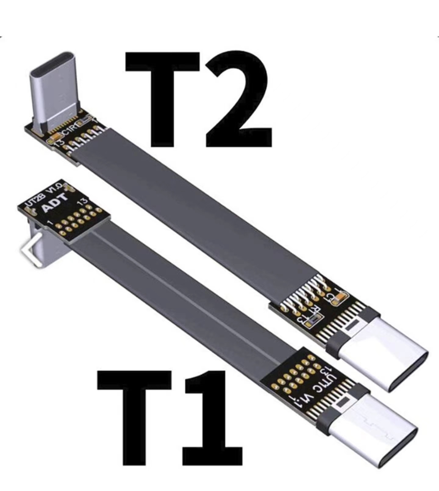 USB type C soft 90 degree connector straight plug cable