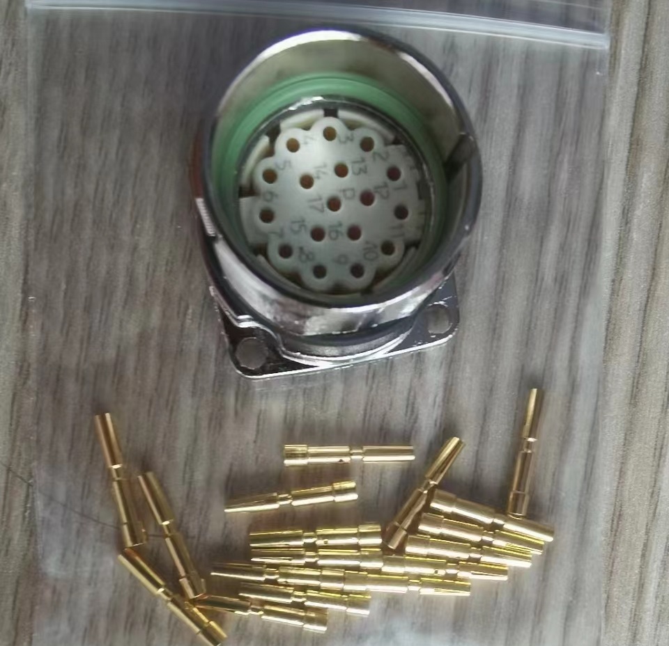 M23 female 17pins connector signal metal shield connector